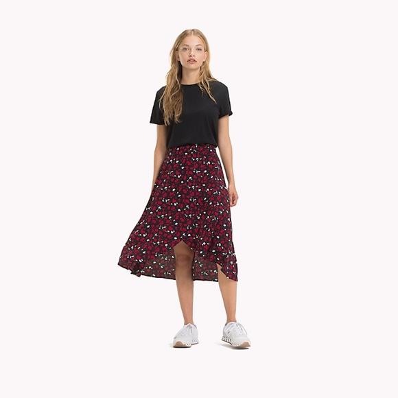 Tommy Printed Hem Detail Skirt - Picture 3 of 5
